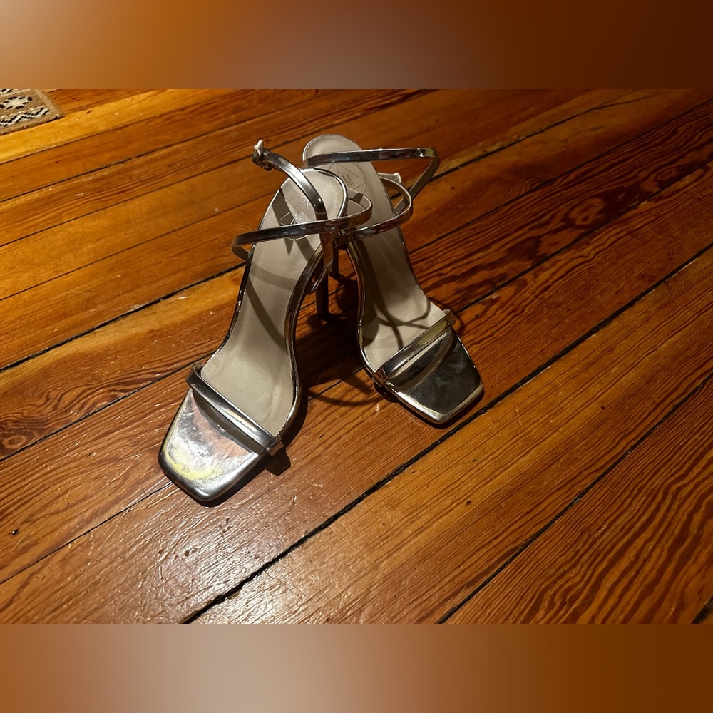Missguided Silver Wrap Stilettos
